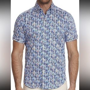 Robert Graham Men's Meyer Short Sleeve Slim Fit Shirt XL
